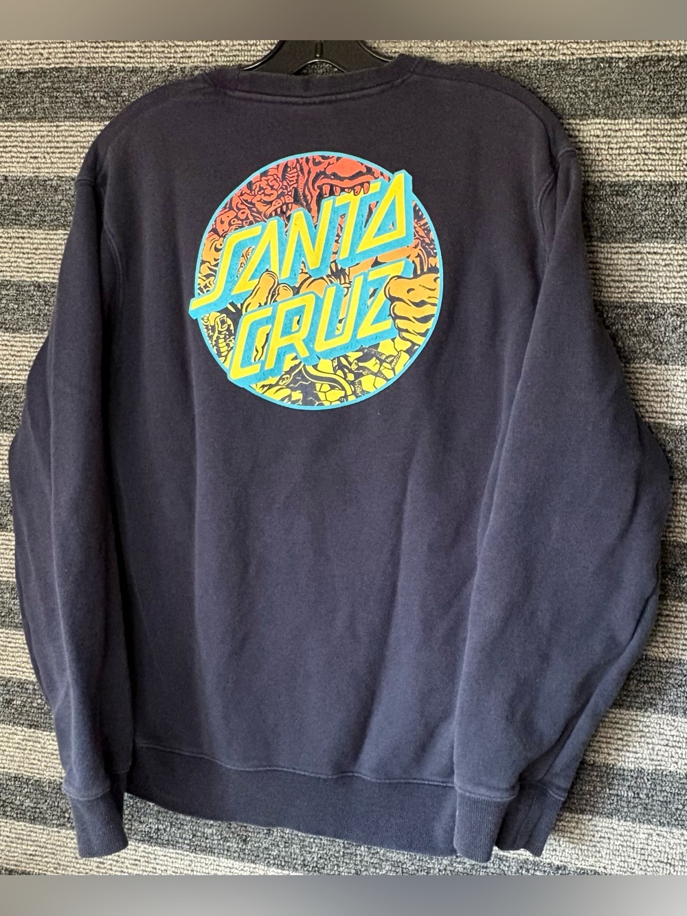 Santa Cruz Skateboards Navy Blue Crewneck Sweatshirt Men’s Medium - Picture 6 of 7
